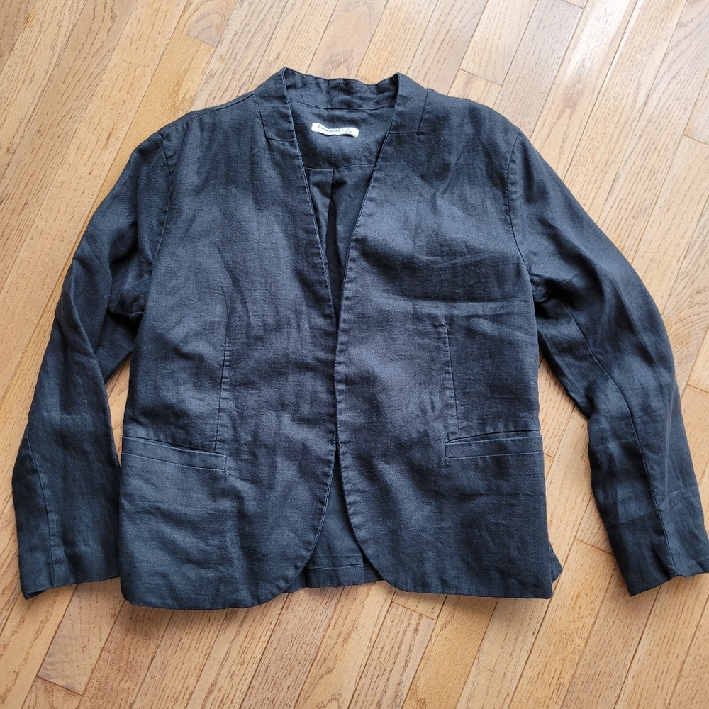 Cottonworld 100% Linen Blazer Jacket Peplum Accent Lined XL